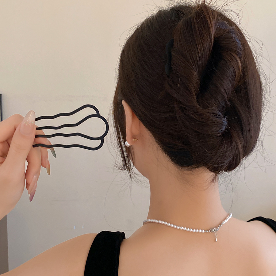 Hair Fork Stick - メタルU字型ヘアフォークコーム シンプルな後頭部ヘアピンクリップ ヘアサイドコーム アップヘアヘアスティック ヘアスタイリングツール オーナメント