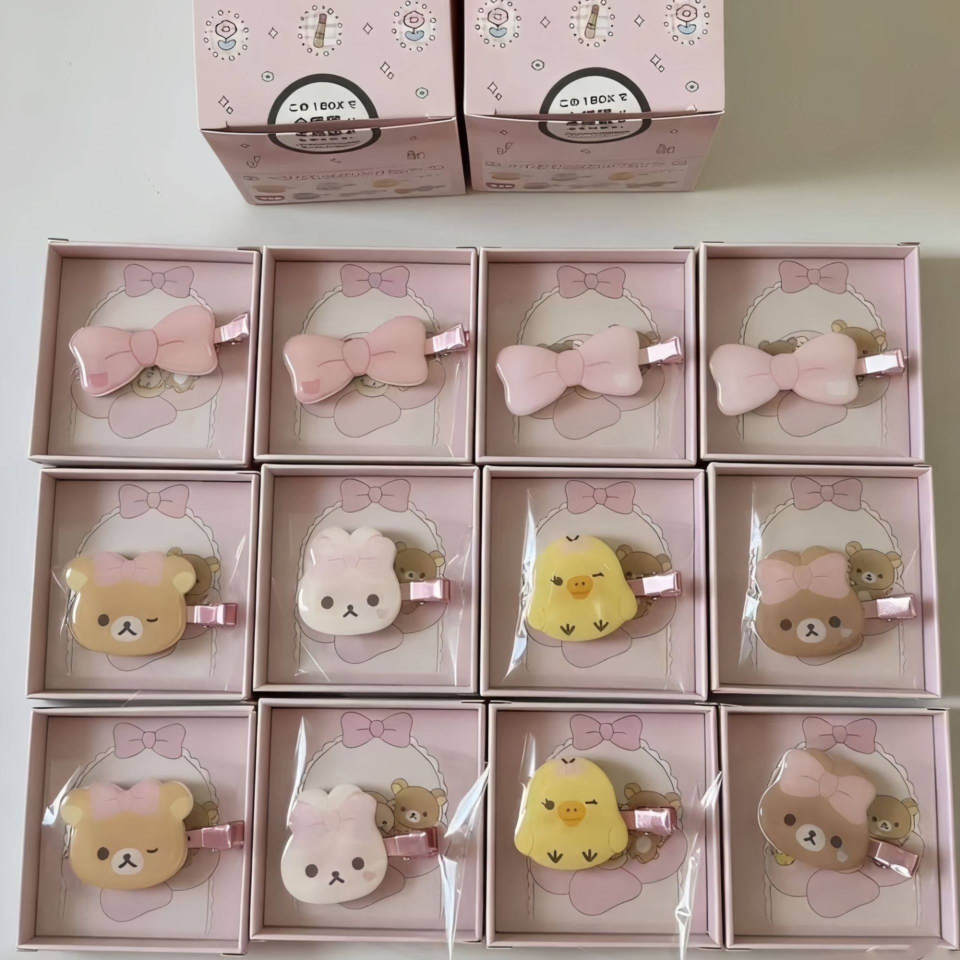 Women Accessories Gift Box - Y2K クマウサギひよこアニマルヘアクリップブラインドボックス女性用かわいいアクリルバレッタヘアクリップジュエリー