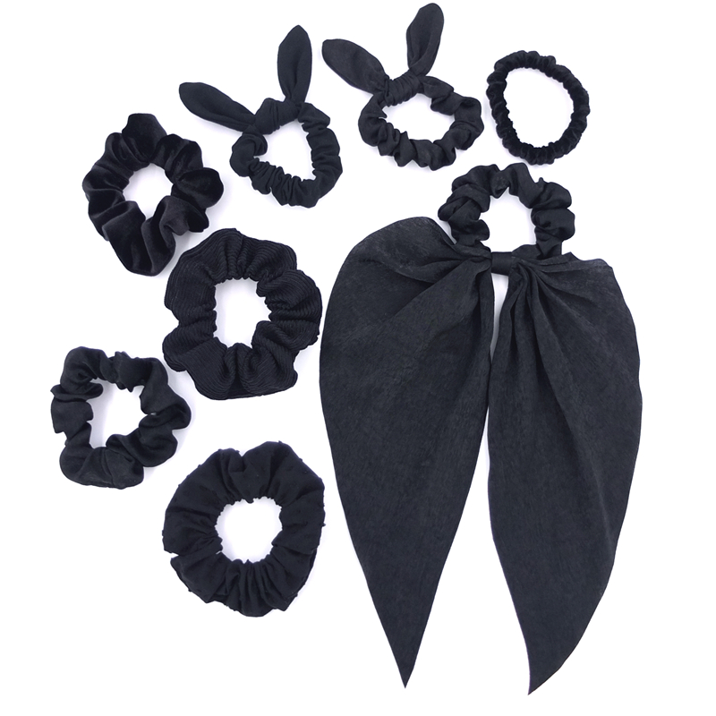 Scrunchie Satin Set - シュシュ 女の子用 女性 ヘアシュシュ バニーボウ スカーフ