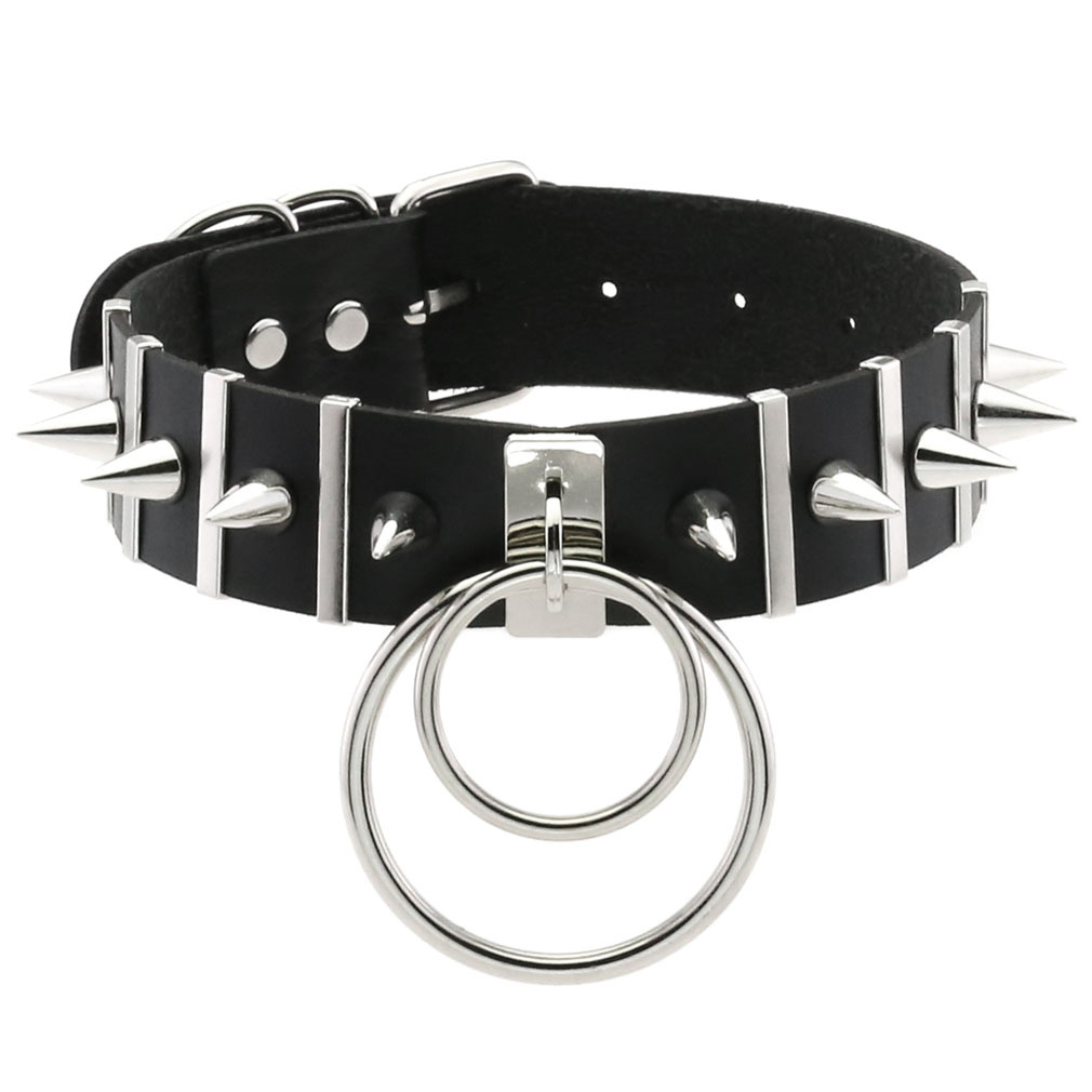 Women'S Emo Accessories - 男性と女性のための大きな金属と革のネックレス,パンクスタイルのジュエリー,原宿アクセサリー
