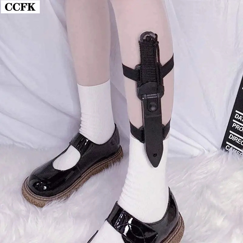 Women'S Emo Accessories - 女の子のためのゴスレッグリング,ナイフプロテクター,原宿lolita,クラブコスプレアクセサリー,アニメーションベルト,techwear,arters,キャンプ,emo