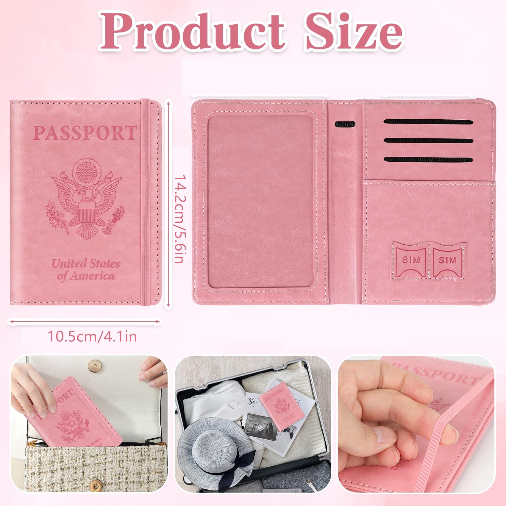 旅行用パスポートホルダー、RFIDパスポートカバーケース、パ - Women'S Essential Accessories のレビューと価格