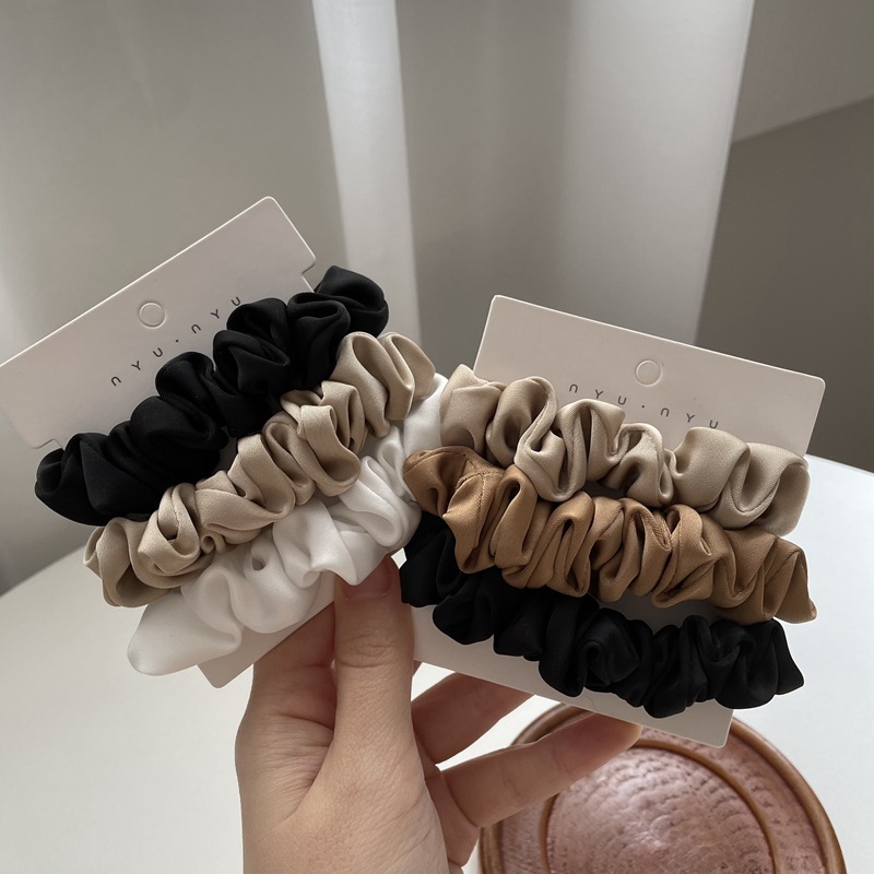 3/4/6 ピース/セットサテンシュシュ女性無地ヘアロープエ - Scrunchie Satin Set のレビューと価格