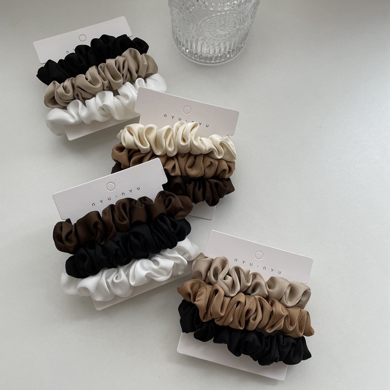 3/4/6 ピース/セットサテンシュシュ女性無地ヘアロープエ - Scrunchie Satin Set のレビューと価格