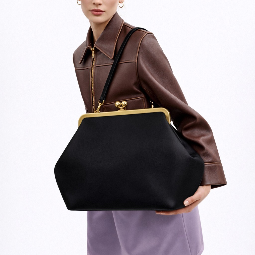 クラシックな大容量キスロックフレームクリップバッグ女性のため - Women'S Accessories Purse のレビューと価格