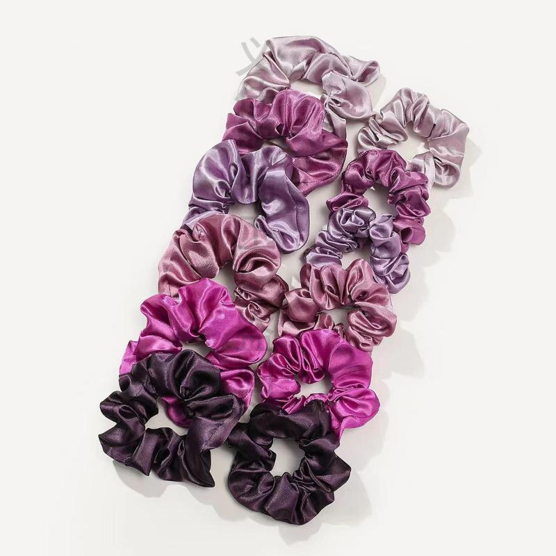 12 個のソフトシンプルなソリッドカラーのヘアゴム韓国スタイ - Scrunchie Satin Set のレビューと価格
