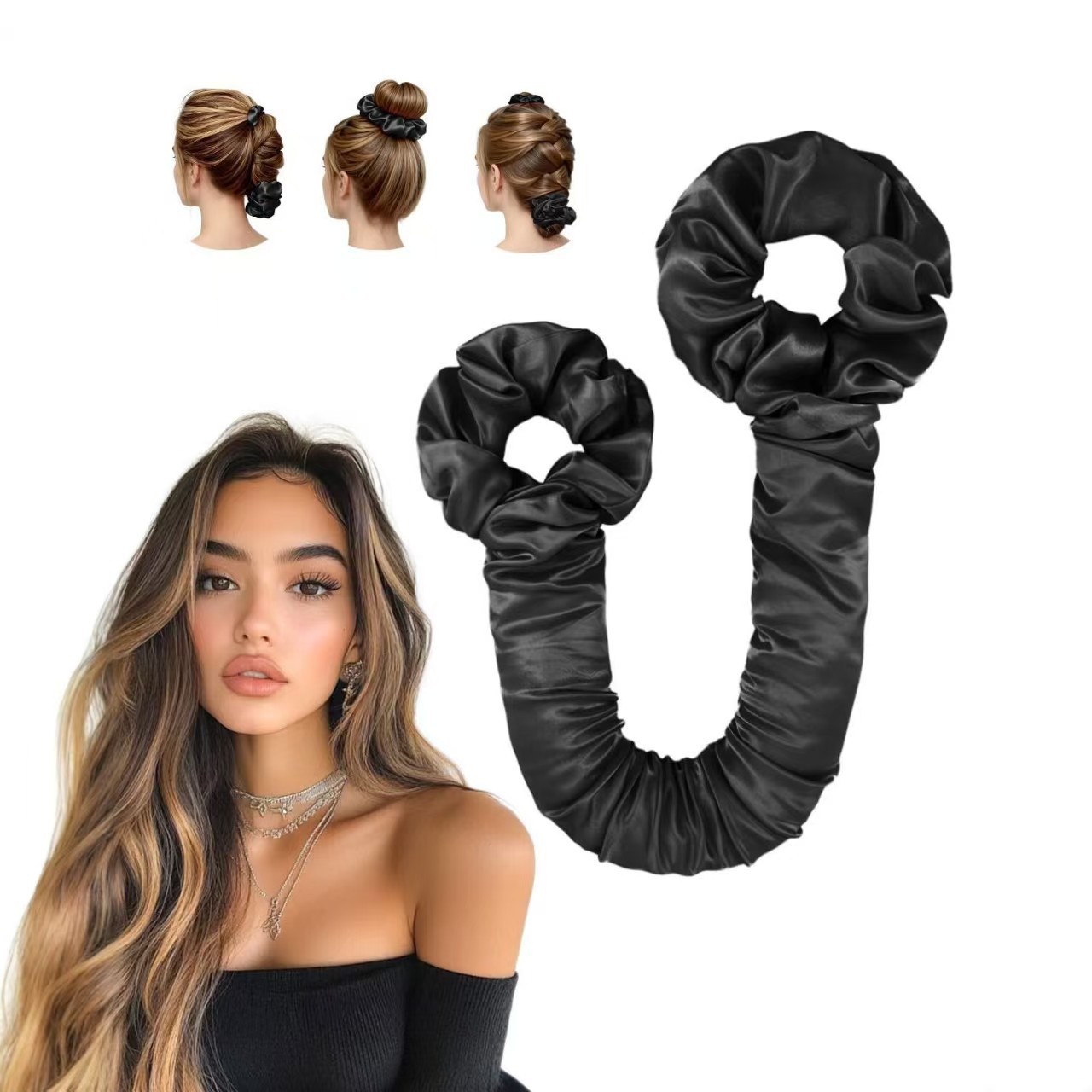 ヒートレスヘアカーラーセット サテン製ノンヒートカーリングロ - Scrunchie Satin Set のレビューと価格