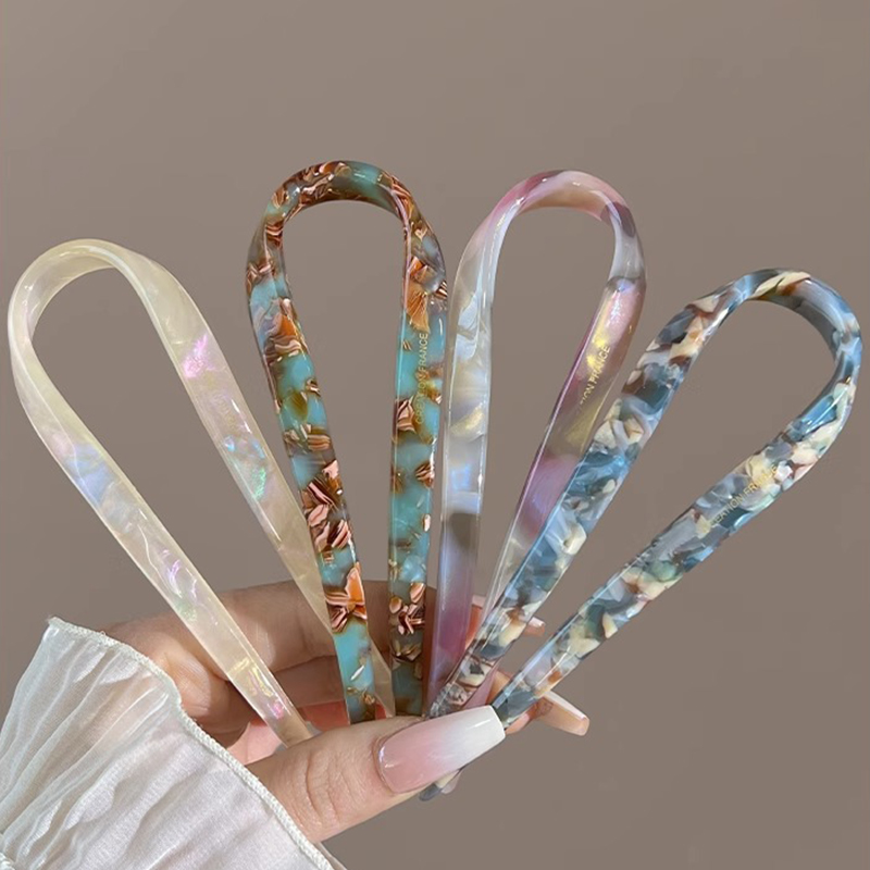 U字型ヘアスティック アセテート アクリル ヘアフォーク ヘ - Hair Fork Stick のレビューと価格