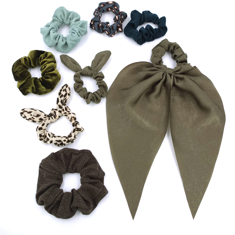 シュシュ 女の子用 女性 ヘアシュシュ バニーボウ スカーフ - Scrunchie Satin Set のレビューと価格