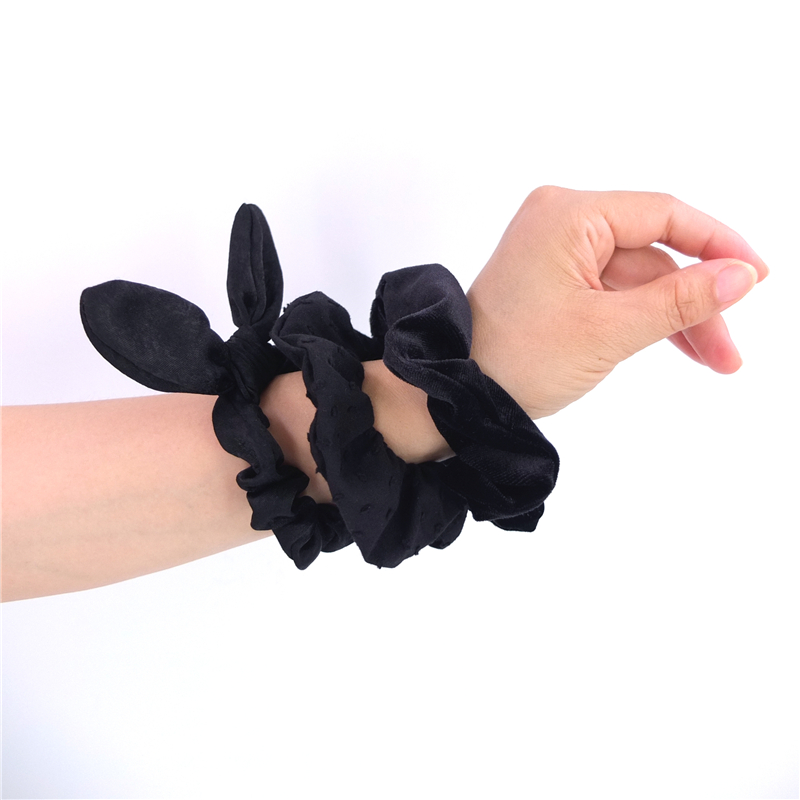 シュシュ 女の子用 女性 ヘアシュシュ バニーボウ スカーフ - Scrunchie Satin Set のレビューと価格
