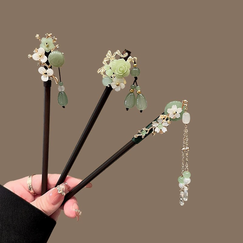 アンティーク木製ヘアピン女性のエレガントなヘアスティック新中 - Hair Fork Stick のレビューと価格