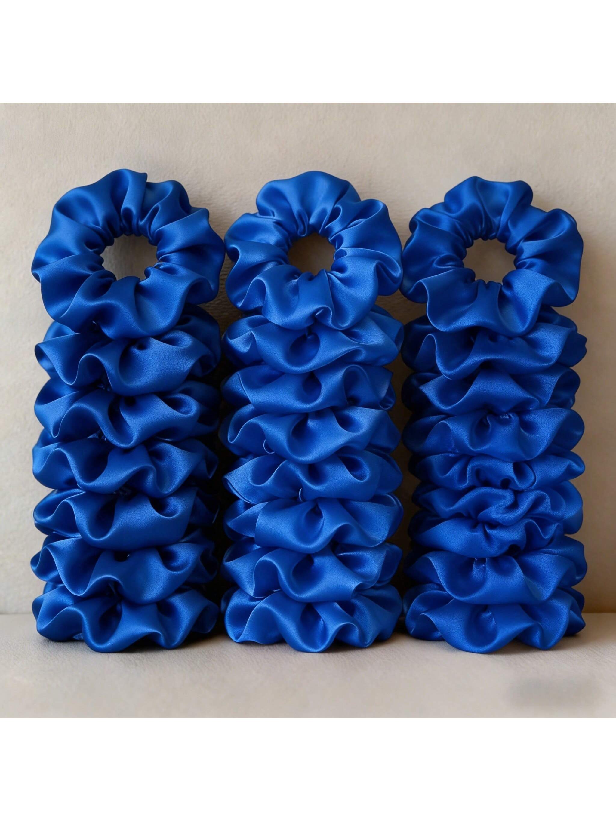12/24 個ソリッドカラーサテンヘアシュシュセット女性のた - Scrunchie Satin Set のレビューと価格