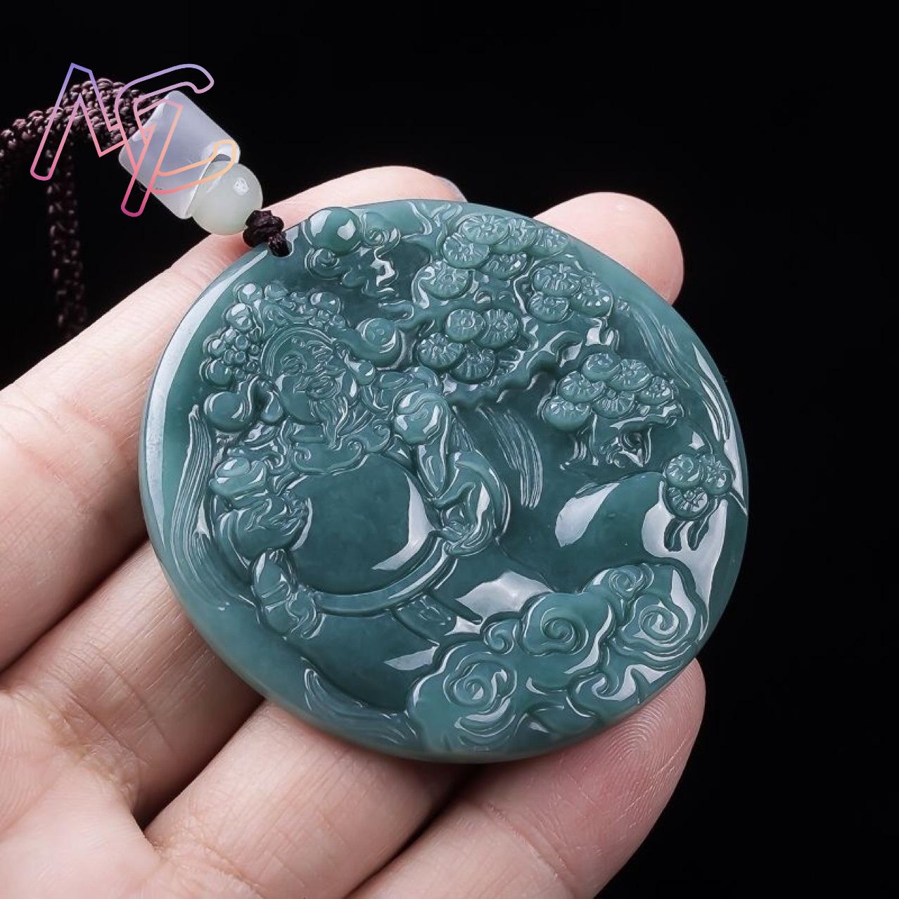 ビルマ翡翠の富の神ペンダントお守り女性へのギフトヴィンテージ - Women'S Vintage Accessories のレビューと価格