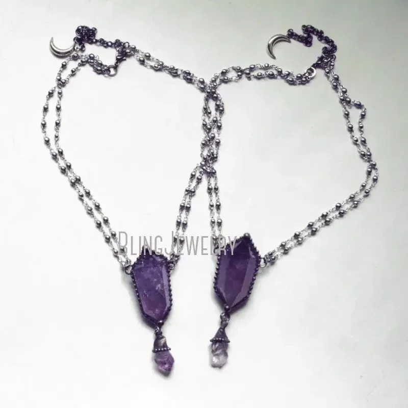 10 個アメジストクリスタルネックレスタリスマンウィッカ魔女 - Women'S Emo Accessories のレビューと価格