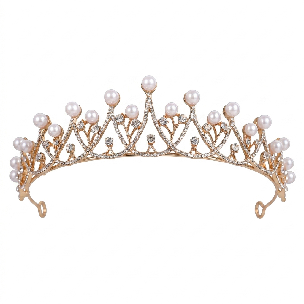 ブライダルクラウンヘッドピースパールラグジュアリーヘアバンド - Women'S Vintage Accessories のレビューと価格