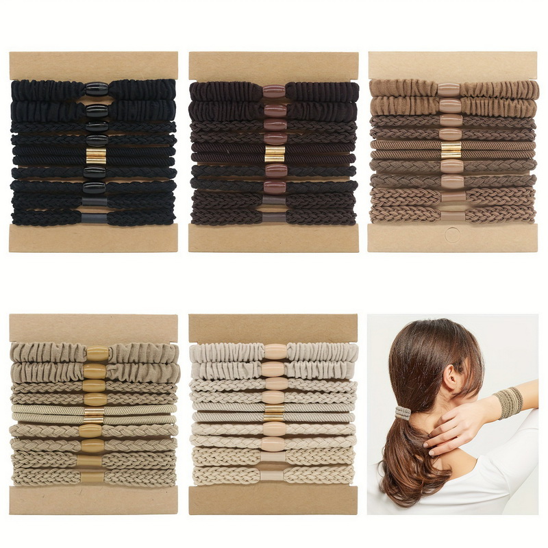 10 ピース/セット女性弾性ヘアゴムバンド女の子シルクヘアシ - Scrunchie Satin Set のレビューと価格