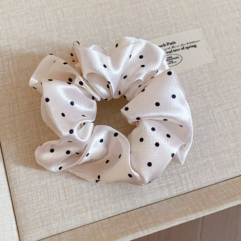 1/2 個黒白ドットヘアシュシュ女性シミュレーションシルクヘ - Scrunchie Satin Set のレビューと価格